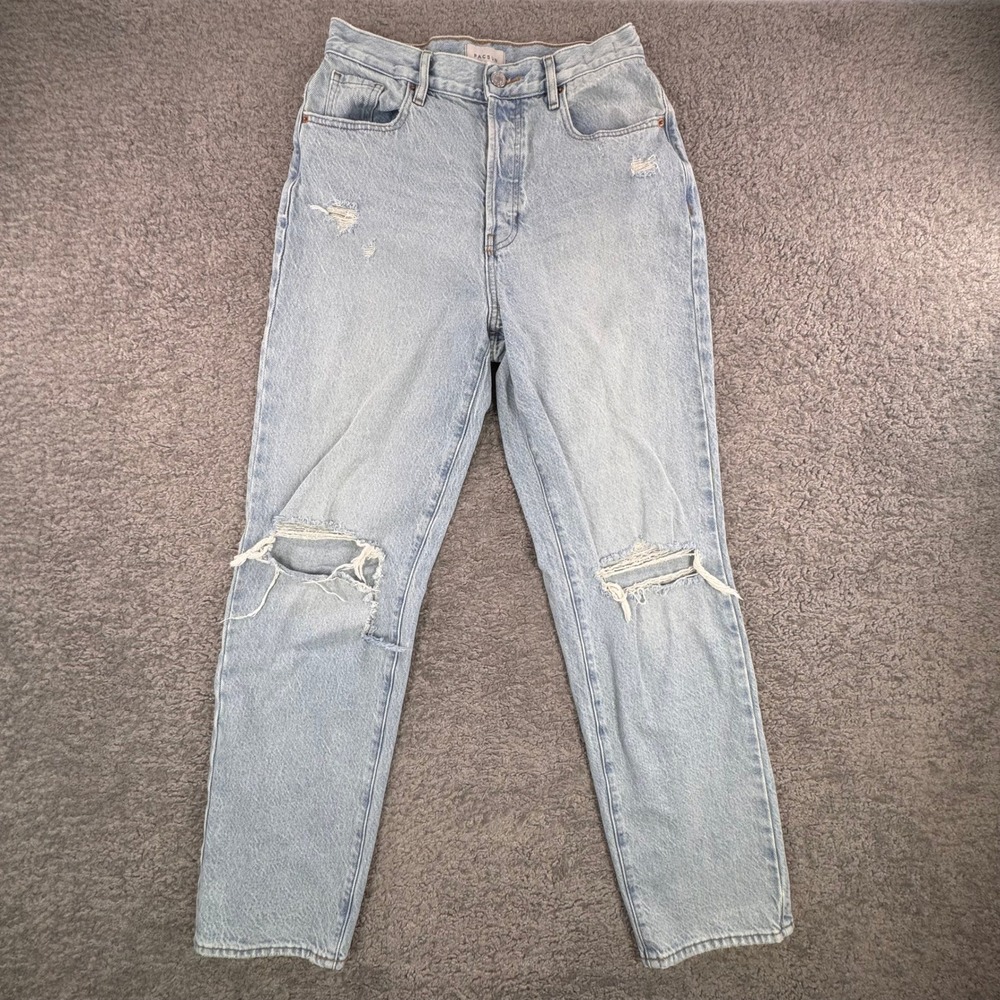 PacSun High Waisted Straight‎ Leg Distressed Light Wash Button Fly Jeans 27x30